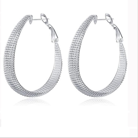 Jewelry - 925 Sterling Silver Dangle Drop Hoop Earrings